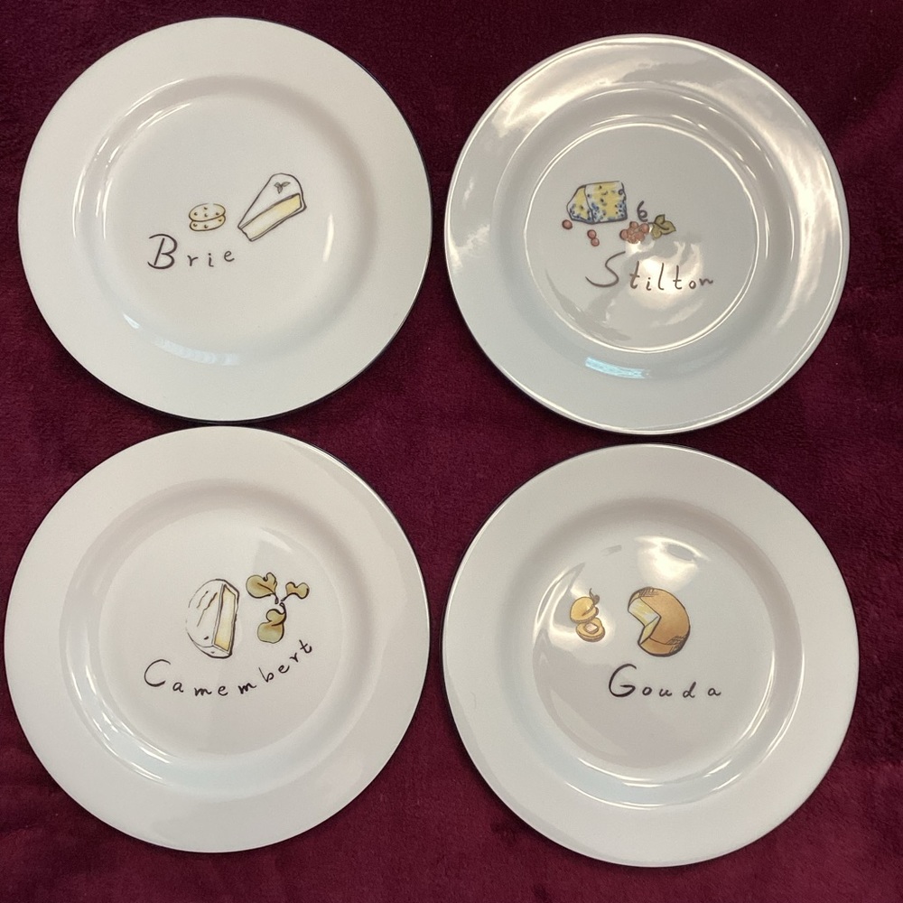 Pottery Barn Appetizer Cocktail Plates Set of 4. Like new.